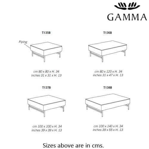 T135B - T136B - T137B - T138B Coffee Table by Gamma and Dandy