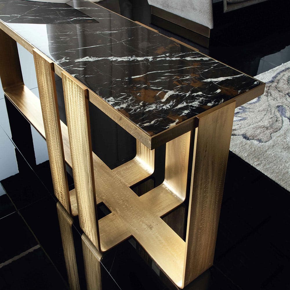 Coliseum Solid Bronzed Console Table by Giorgio Collection