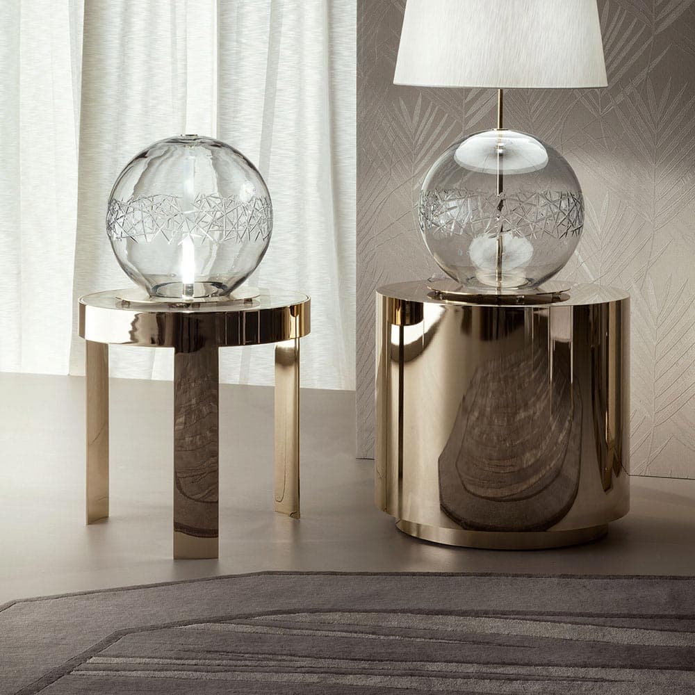 Infinity Round Metal Side Table by Giorgio Collection