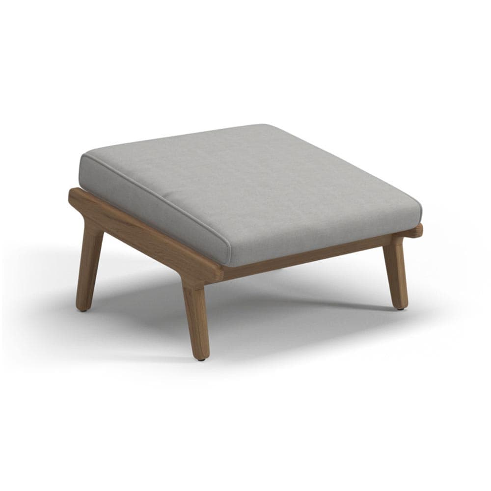 Bay Buffed Teak Outdoor Footstool by Gloster