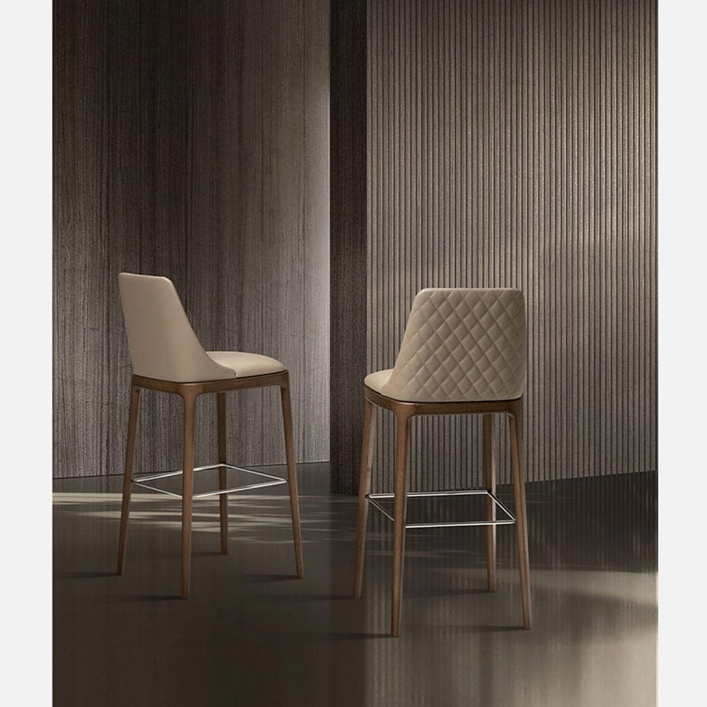 Max Diamond Wood Base Bar Stool By Italforma