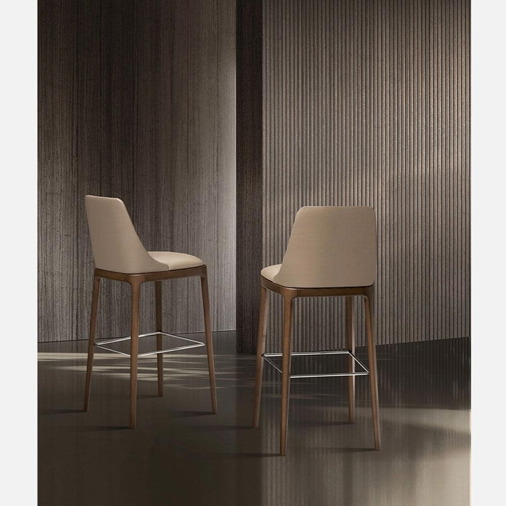 Max Wood Base Bar Stool By Italforma