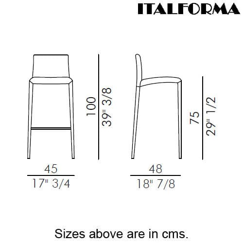 Cindy 75 Bar Stool by Italforma