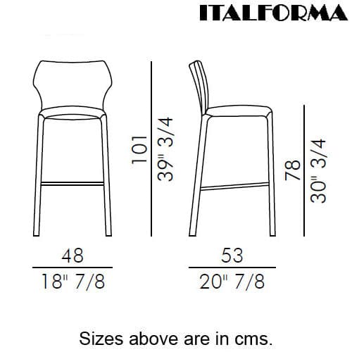 Shila 75 Bar Stool by Italforma