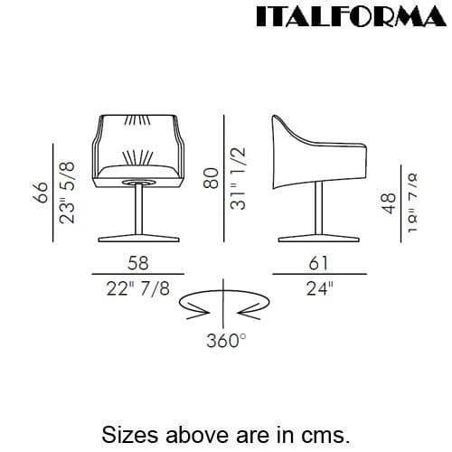 Isisdora 4 Ways Swivel Chair by Italforma