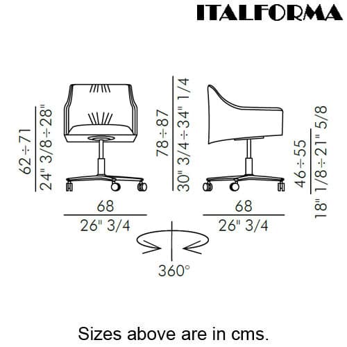 Isisdora 5Ways Swivel Chair by Italforma