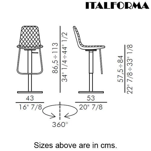 Lenny 4 Ways Bar Stool by Italforma