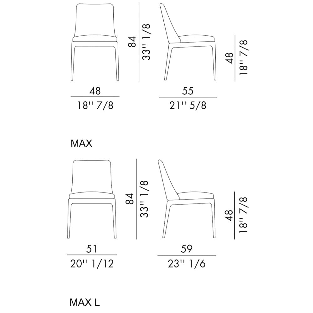Max Wood Base Dining Chair by Italforma