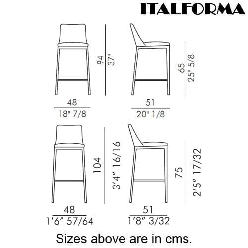 Max Wood Base Bar Stool by Italforma