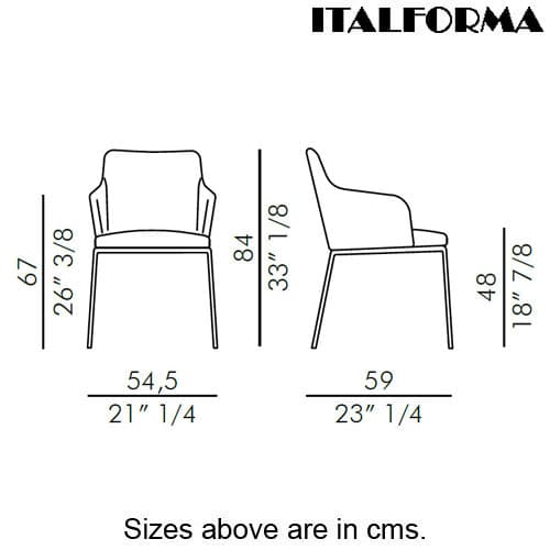 Max Metal Base Armchair by Italforma