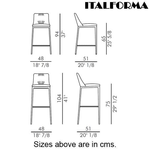 Max Deluxe Wood Base Bar Stool by Italforma