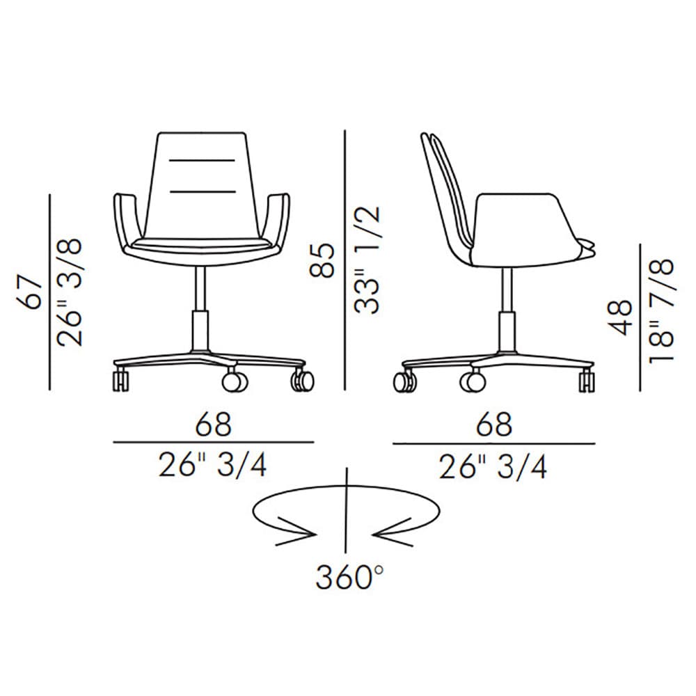 Lady 5 Ways Swivel Armchair | Italforma | FCI London