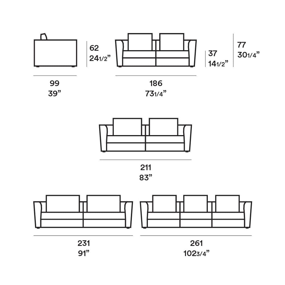 Rene Light Sofa by Jesse