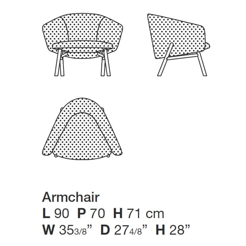 Tuile Armchair by Kristalia