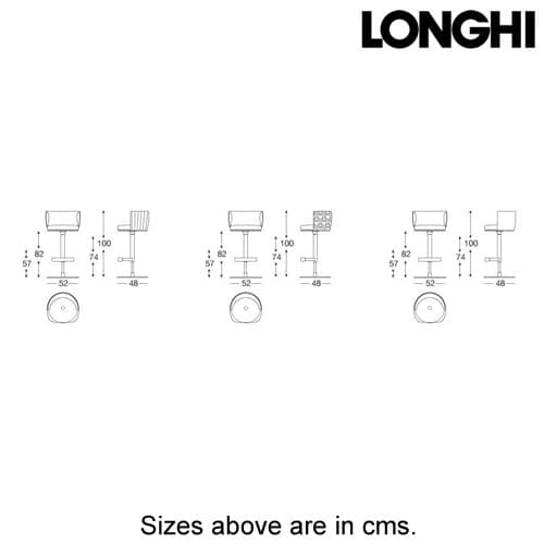 Kelly Bar Stool by Longhi