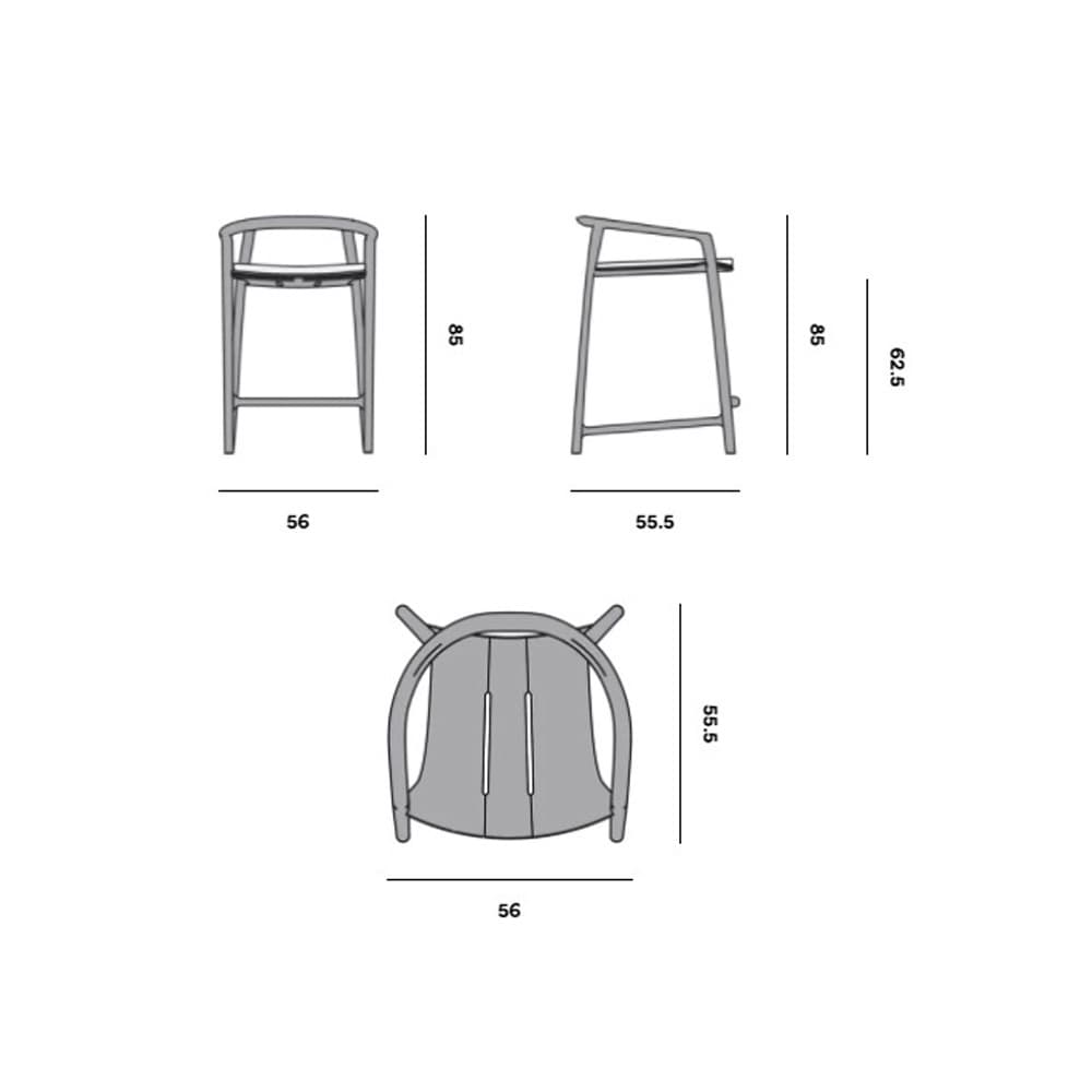 Solid Outdoor Barstool by Manutti