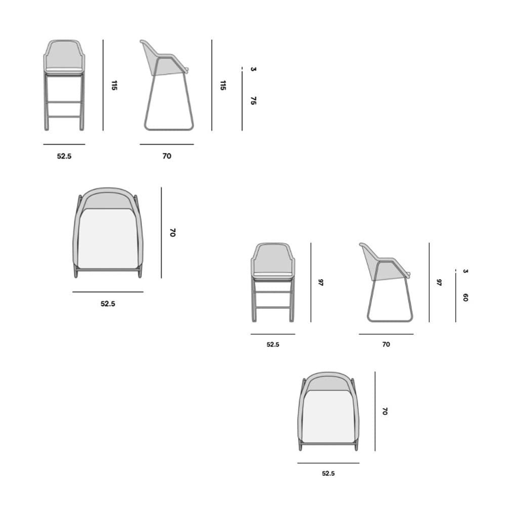 Mood Outdoor Barstool by Manutti