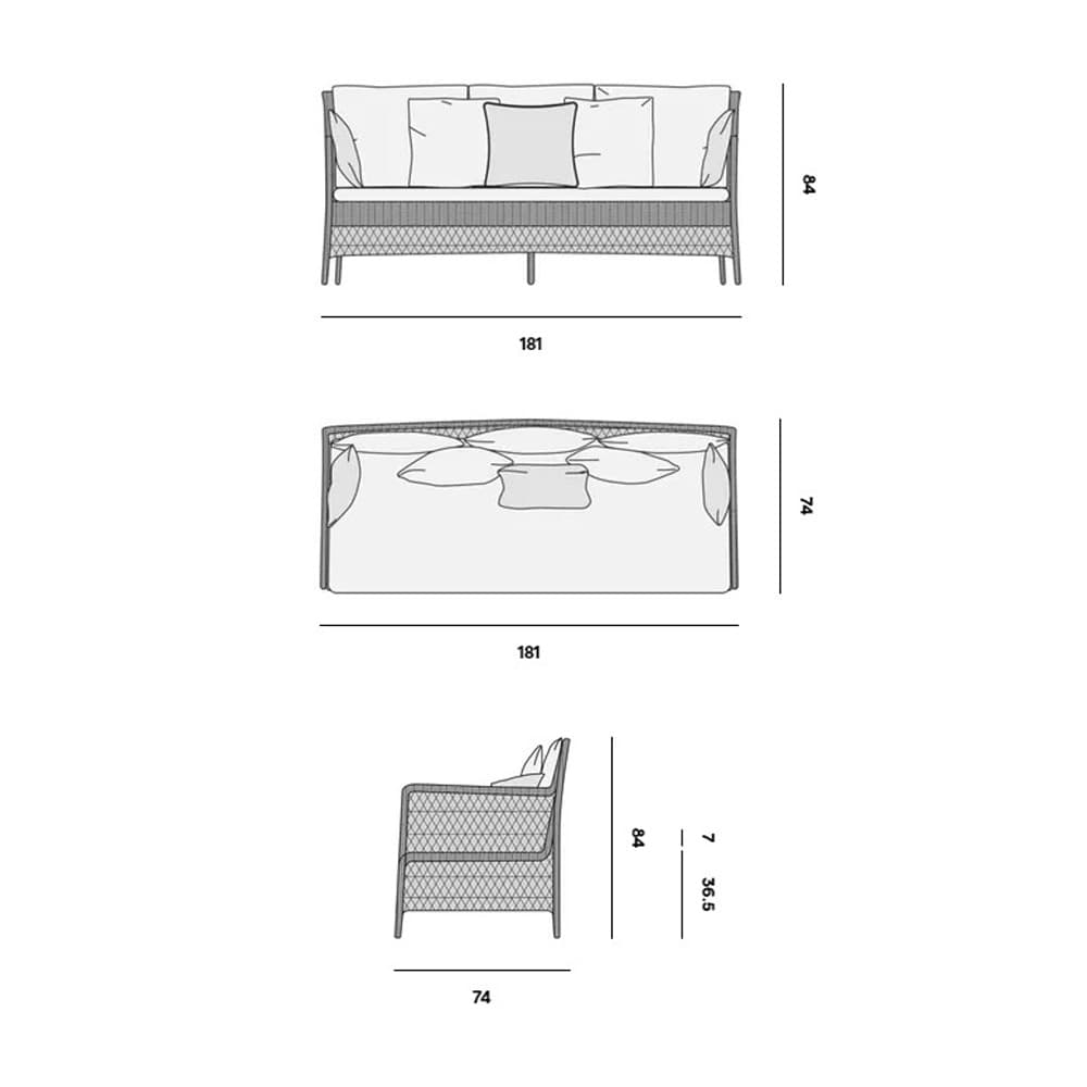 Malibu Outdoor Sofa by Manutti