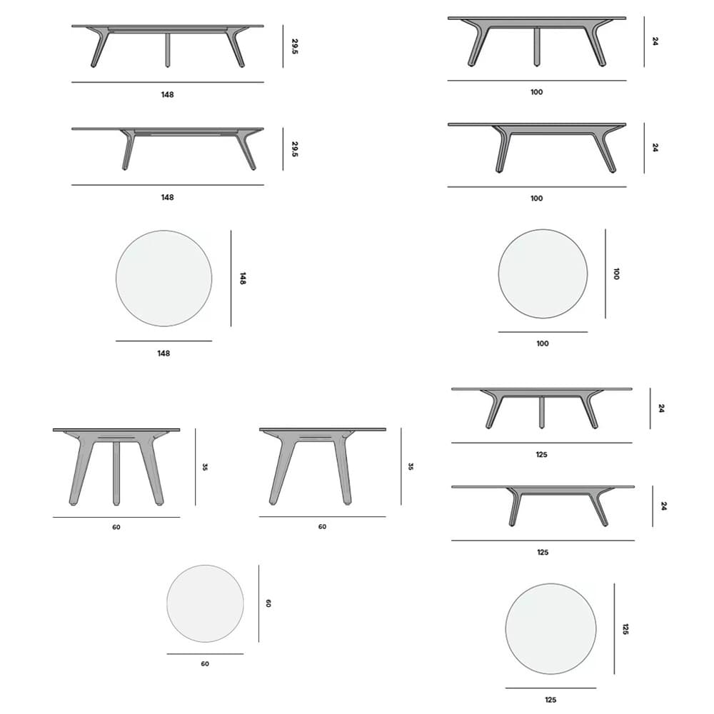 Torsa Outdoor Coffee Table by Manutti