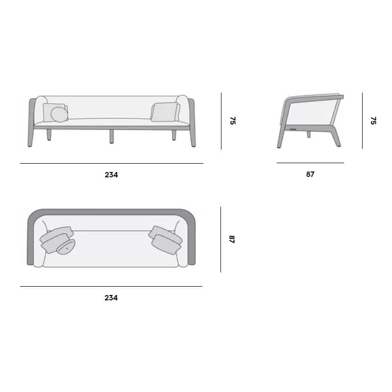 Sunrise 3 Seater Outdoor Sofa by Manutti