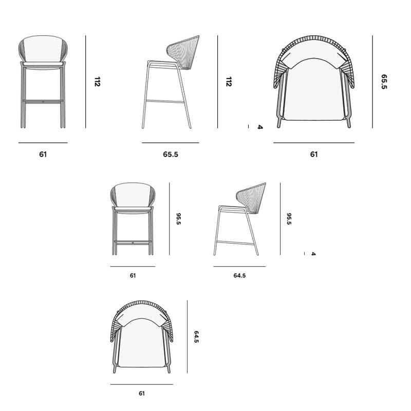 Radoc Outdoor Barstool by Manutti