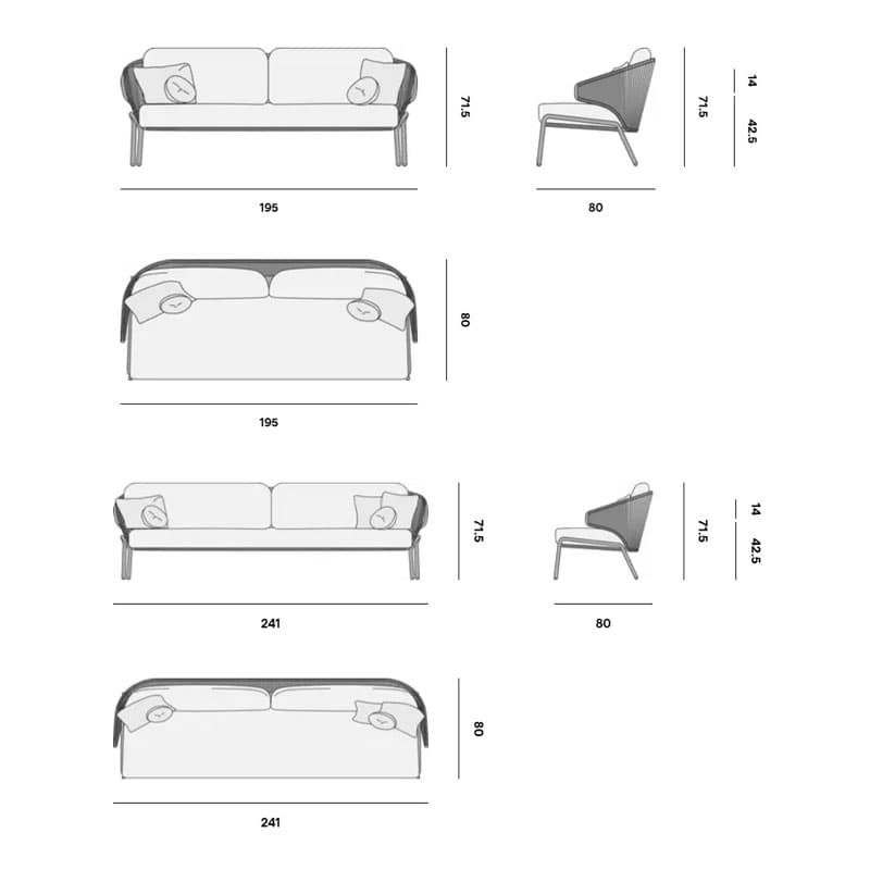 Radoc Outdoor Sofa by Manutti