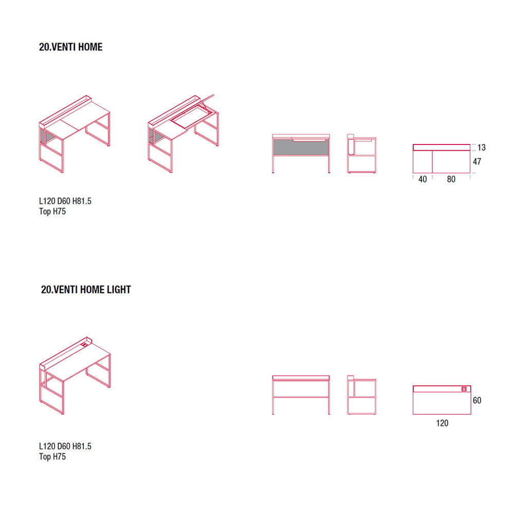 20.Venti Home And Home Light Office Desk by Mdf Italia