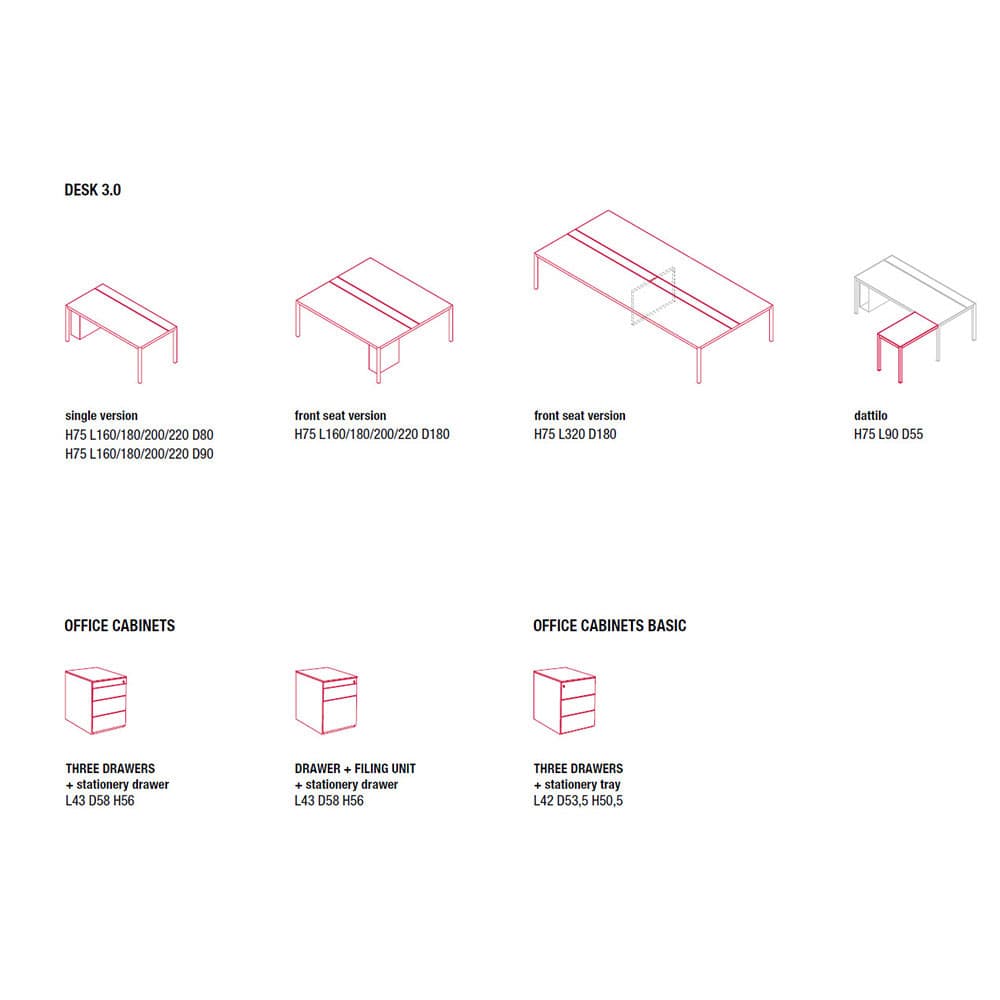 3-0 Desk by Mdf Italia