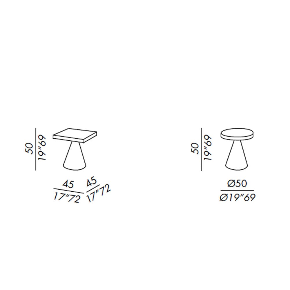 Cone Side Table by Meridiani
