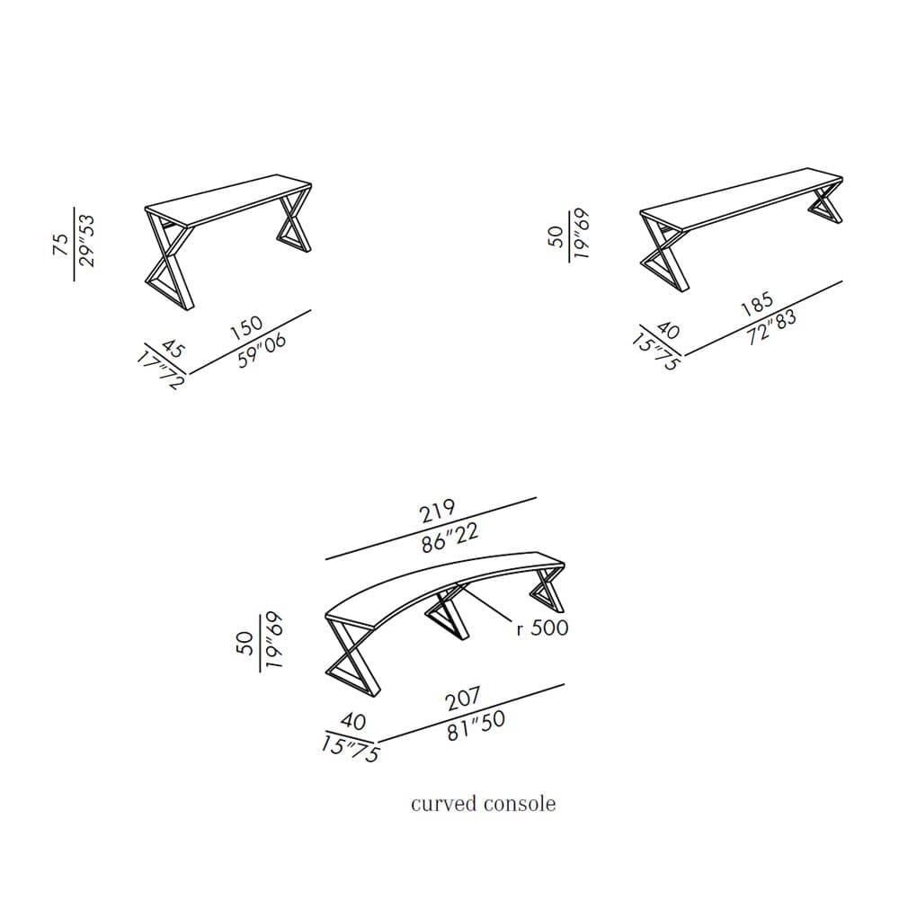 Cruis Console Table by Meridiani