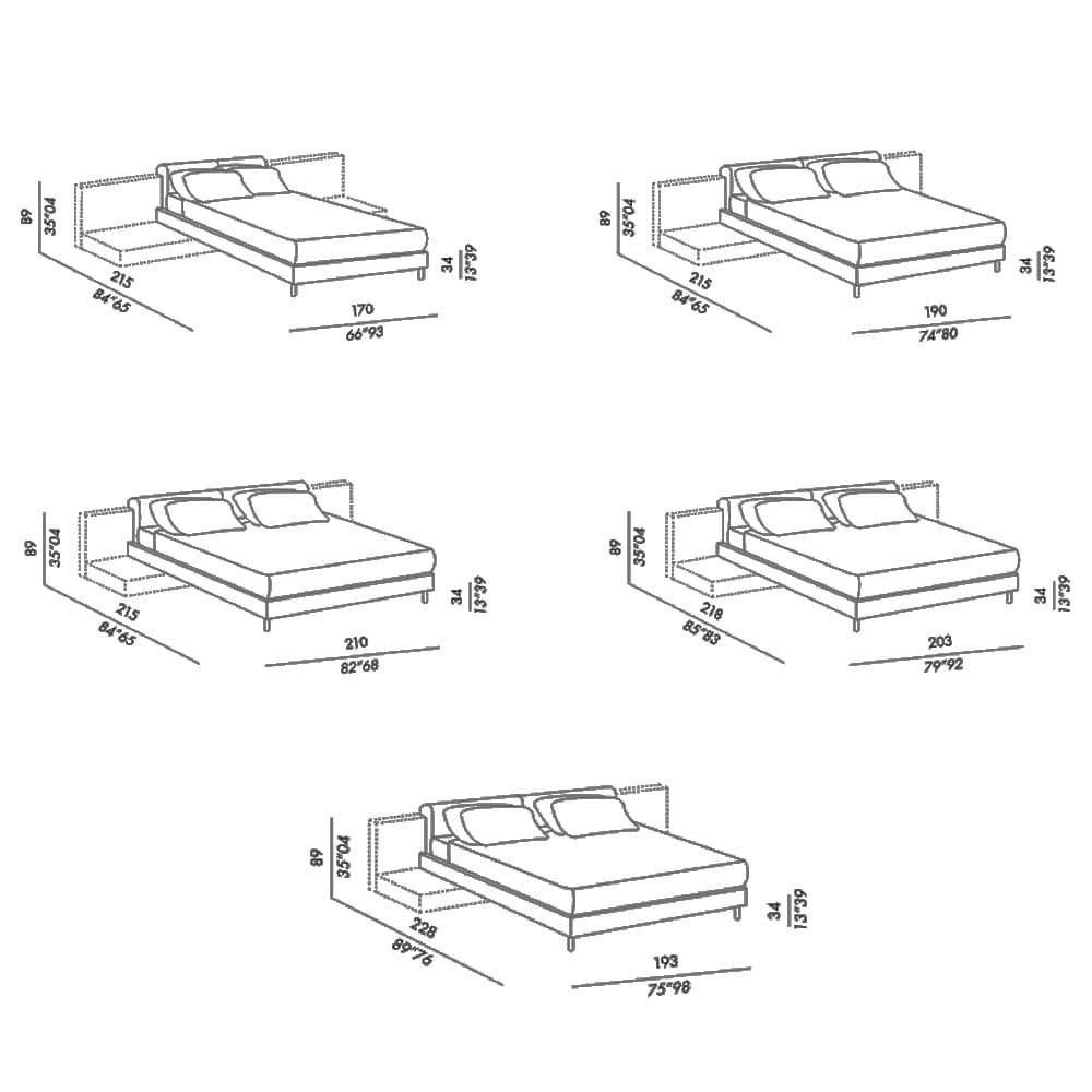 Cliff Double Bed by Meridiani