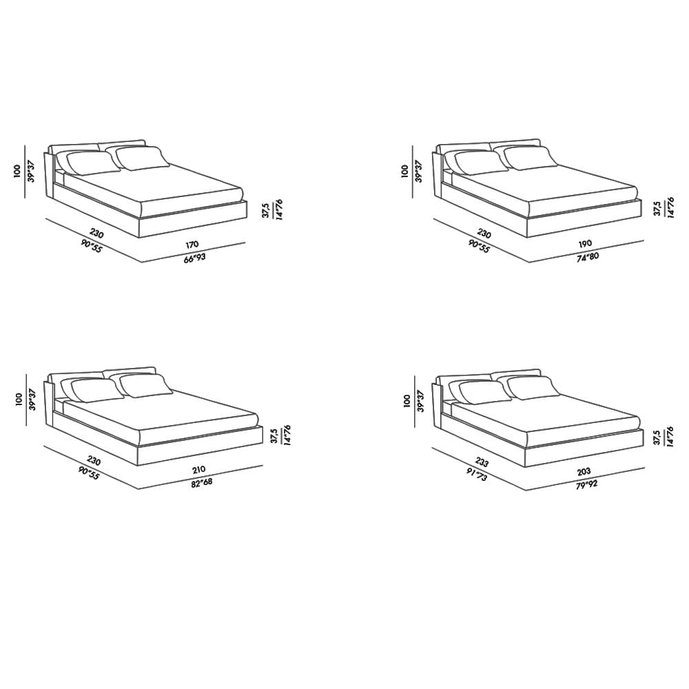 Kira Double Bed by Meridiani