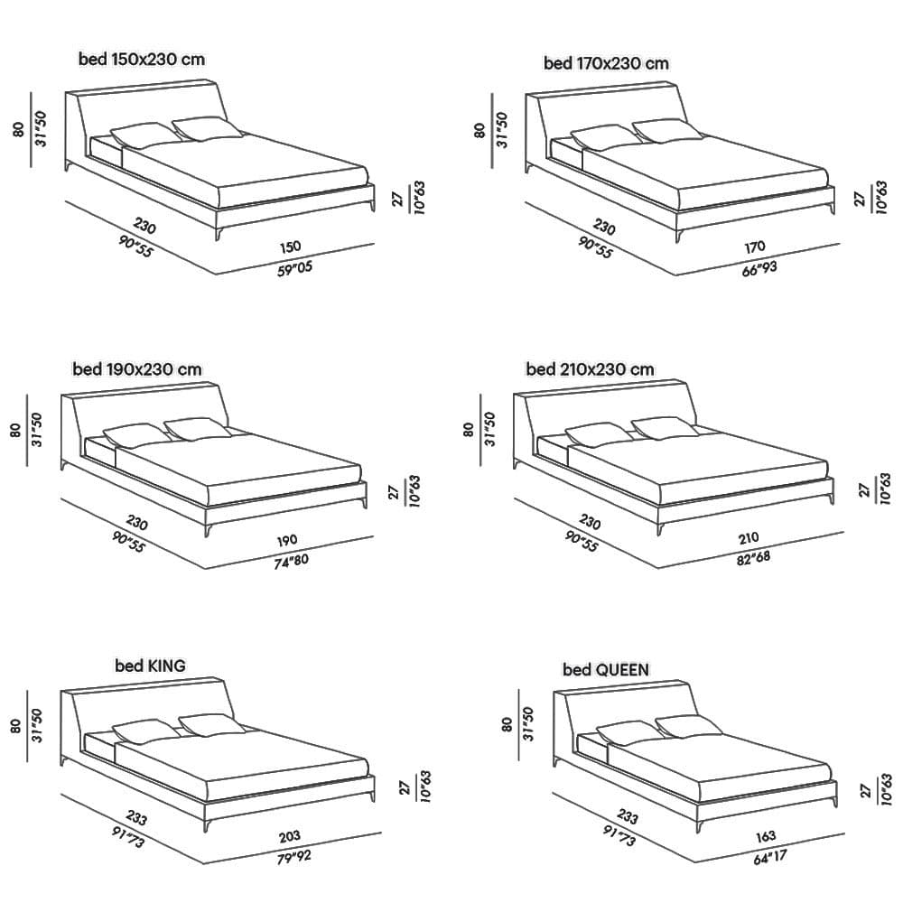 Louis Up Double Bed by Meridiani