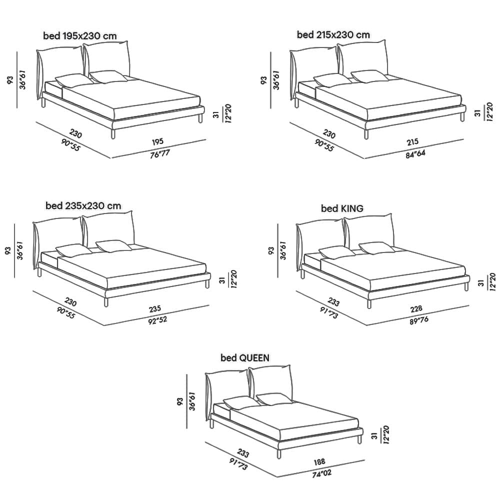 Oliver Double Bed by Meridiani