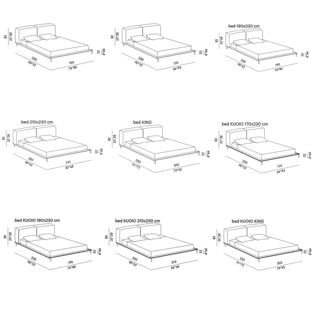 Timothy Double Bed by Meridiani