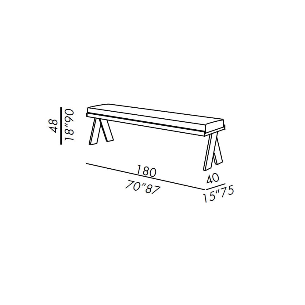 Joi Open Air Outdoor Bench by Meridiani