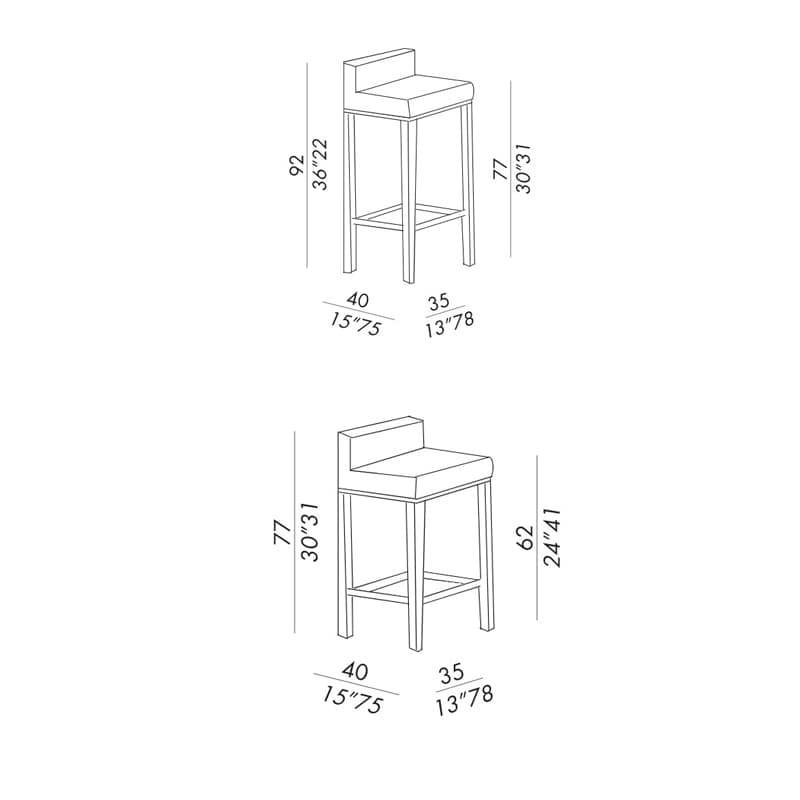 Kage Bar Stool by Meridiani