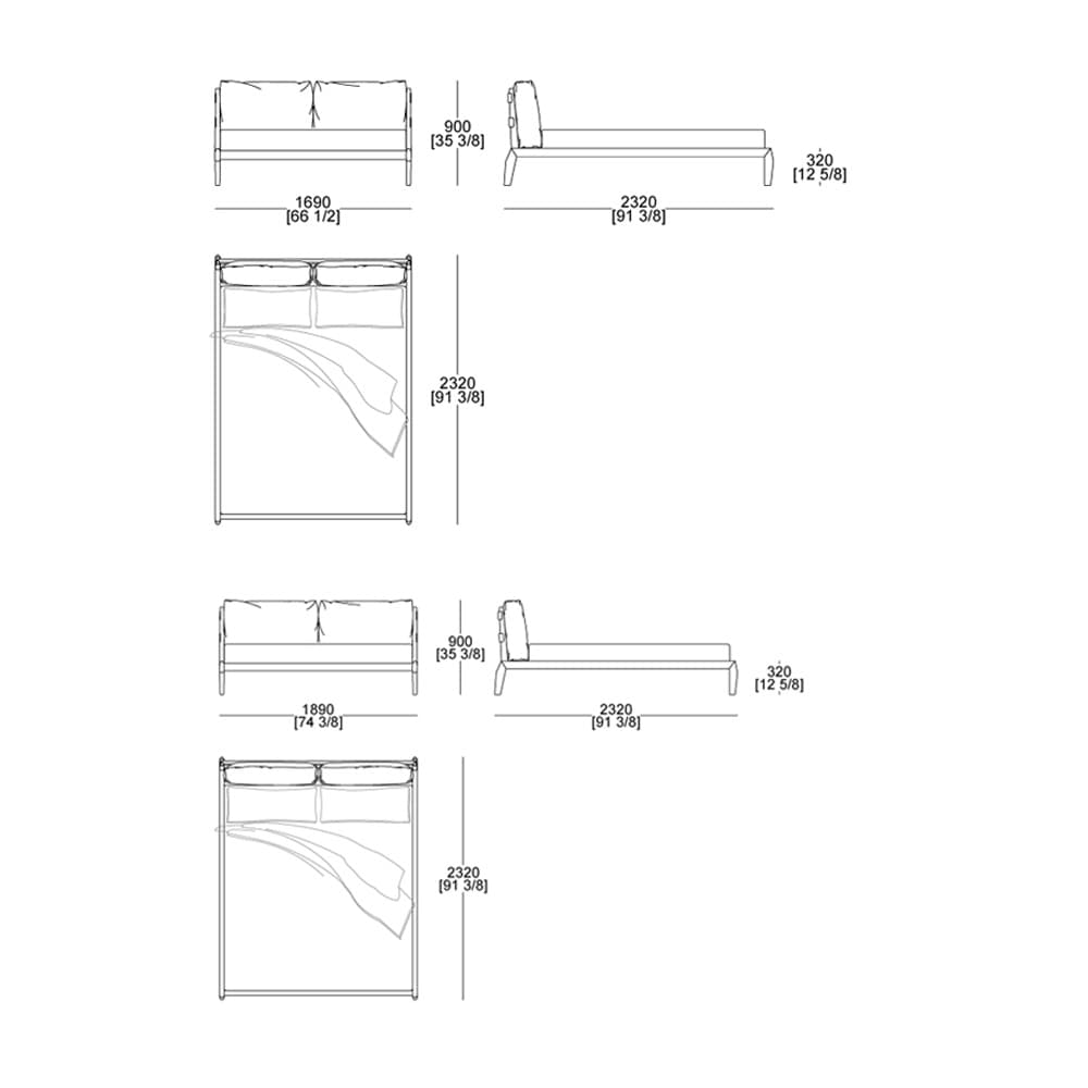 Eladio Double Bed by Misura Emme