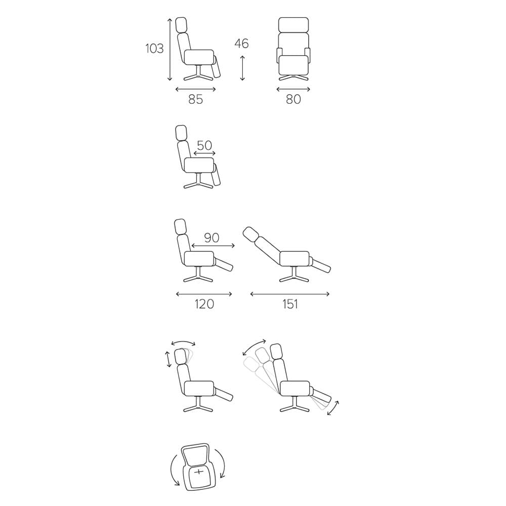 Air With Footrest Swivel Chair | Naustro Unwind Collection | FCI London