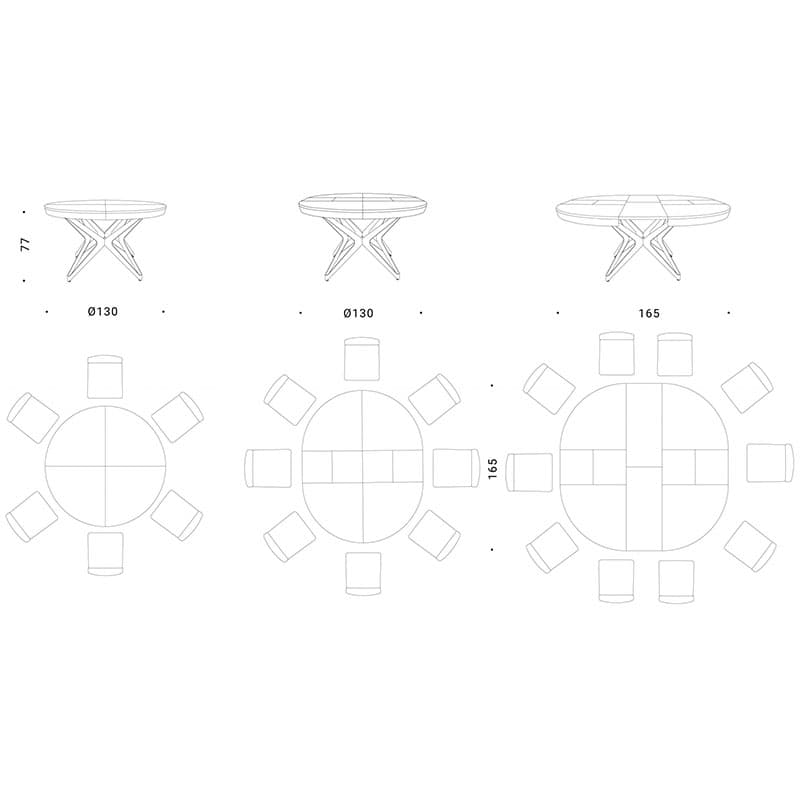 Big Round Extending Tables by Ozzio Italia