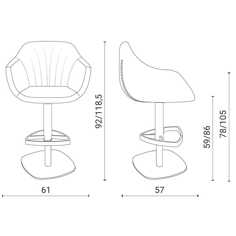 Piquet Bar Stool by Ozzio Italia