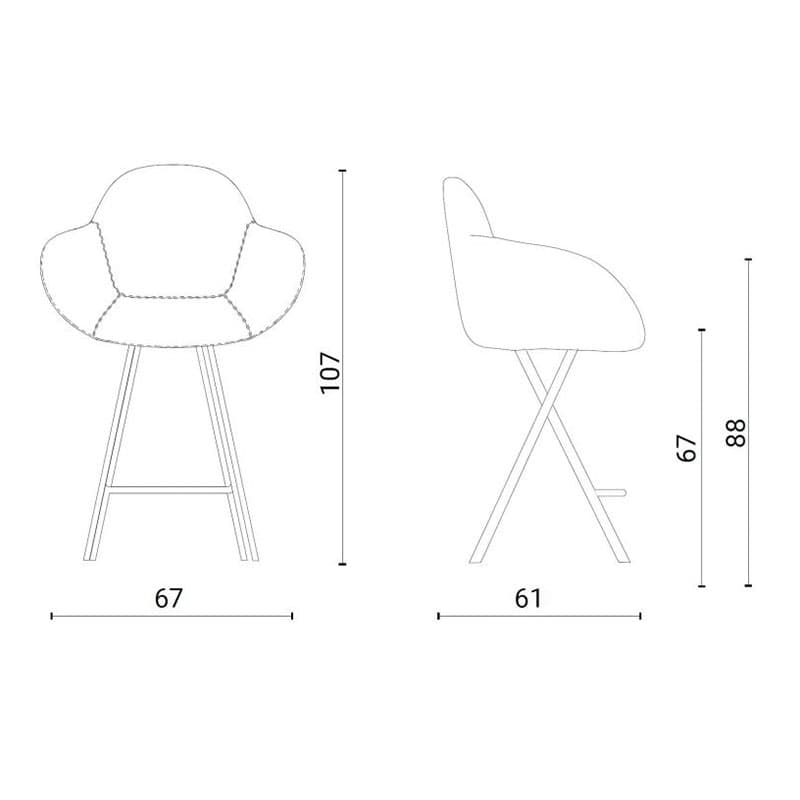 Yago Bar Stool by Ozzio Italia