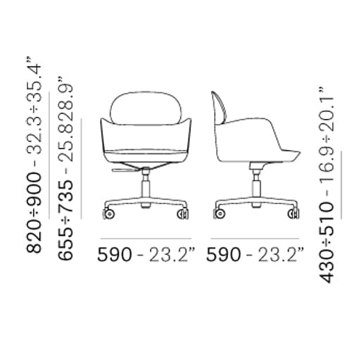 Ester 695 Swivel Chair by Pedrali