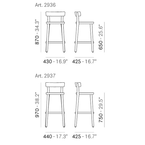 Folk 2937 Bar Stool by Pedrali