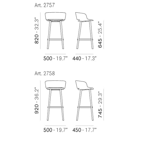 Babila 2758 Bar Stool by Pedrali