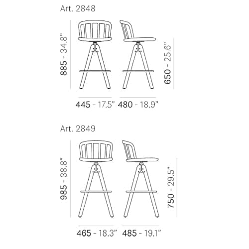 Nym 2848 Bar Stool by Pedrali