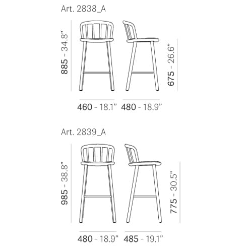 Nym 2839 A Bar Stool by Pedrali