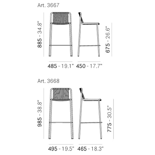 Tribeca 3668 Bar Stool by Pedrali