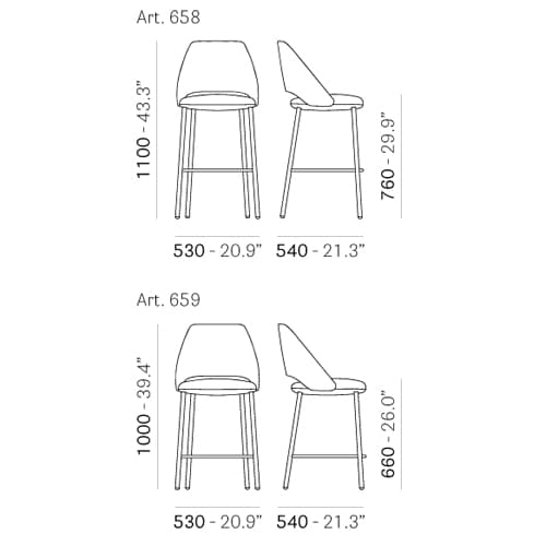 Vic 659 Bar Stool by Pedrali