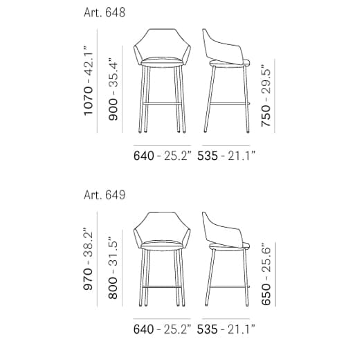 Vic 648 Bar Stool by Pedrali